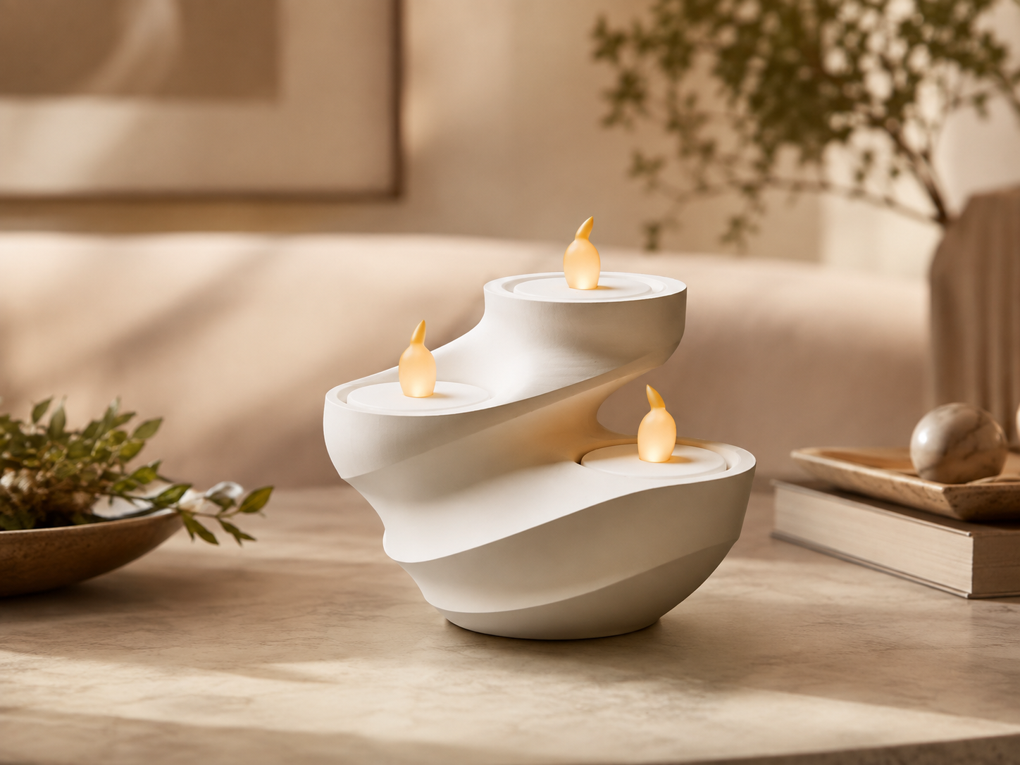 Portavelas Escultural de 3 Velas