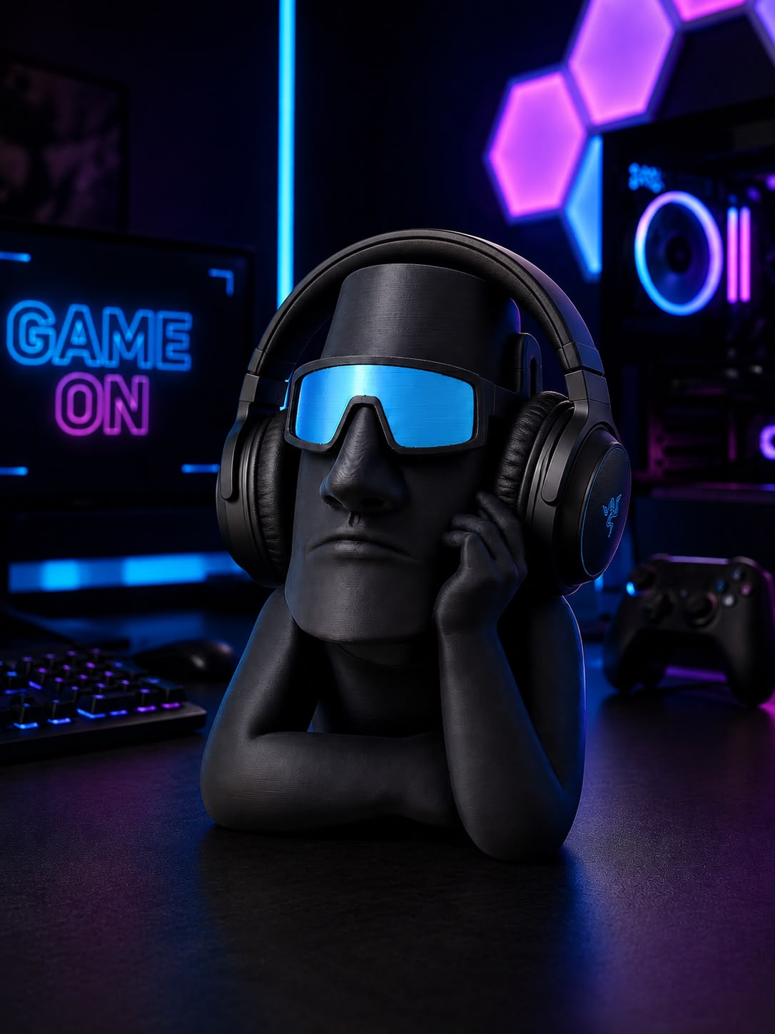 Soporte Gamer para Audífonos LAZY MOAI