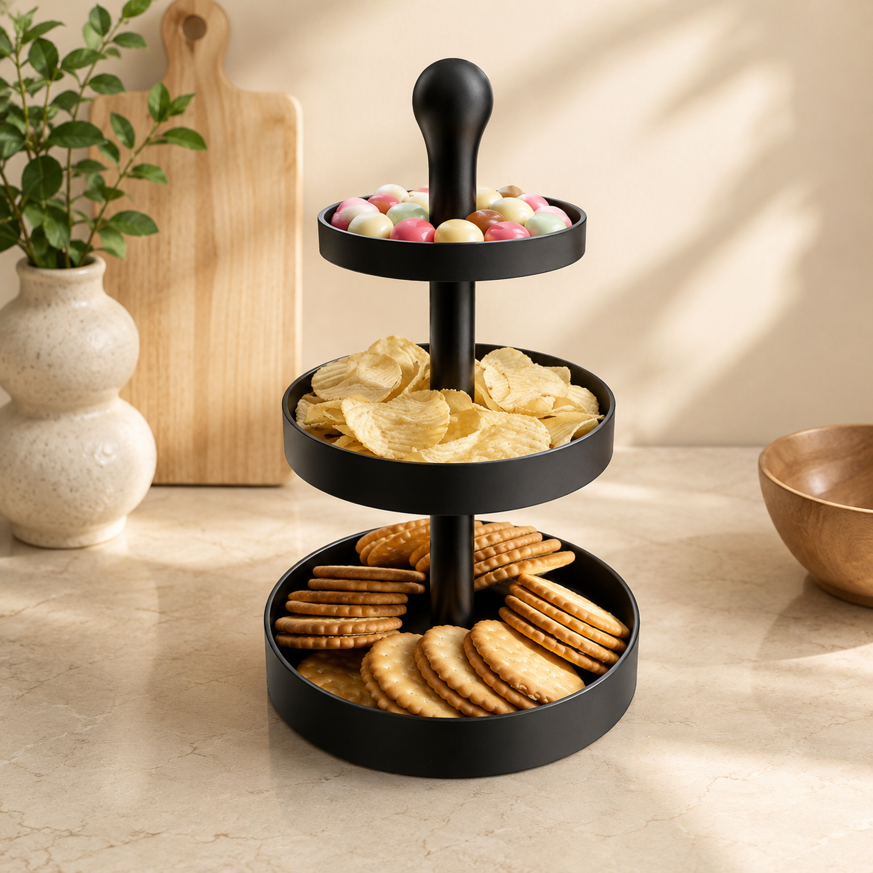Bandeja para Snacks de 3 Niveles